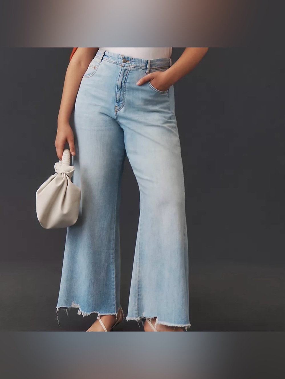 Pilcro Adi Regenerative Cotton Mid-Rise Flare Jeans in Safie Wash Size 34